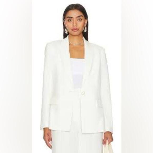 Milly Alexa Twill Jacket White Size 10 Stained - Picture 1 of 11